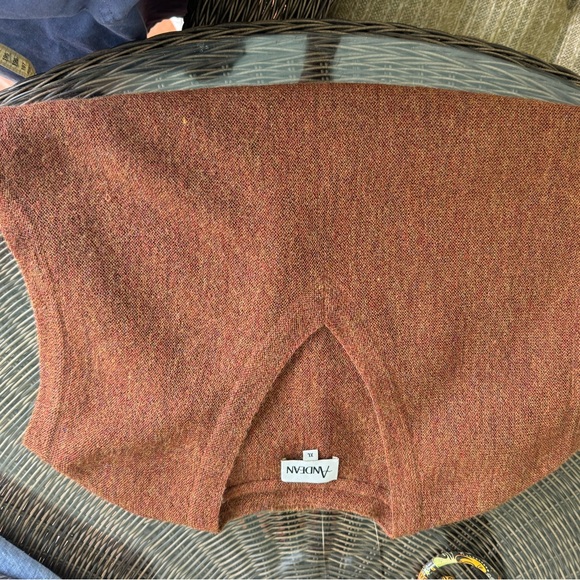 Andean Alpaca Wool Sweater Vest Sleeveless V Neck Rust Color Large - Picture 4 of 9